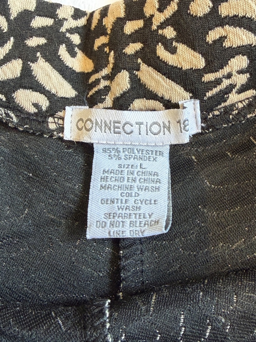 Connection 18  Women’s Black with Tan Pattern Skirt Size Large - Picture 2 of 6